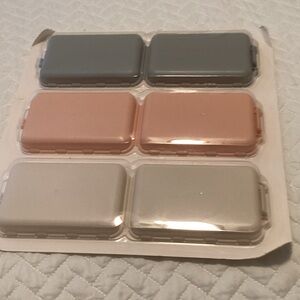 Multi-Color Portable Pill Travel Case Set - Gray, Pink, Cream